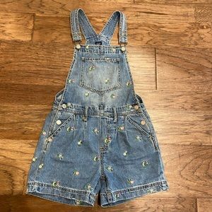 Denim short overalls